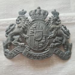 1 plaque fer  Bavaroise de casque à pointe, aigle Bavarois en fer en reproduction    A25.1