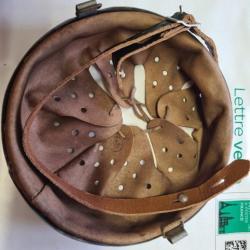 Lot Intérieur de casque Allemand WW2, taille 62 + 1 jugulaire datée 1942  en repro  A25.1