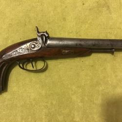 MAGNIFIQUE PISTOLET HOWDAH DE VÉNERIE CAL 16