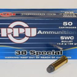 boite 50 cartouches partizan 38 special 158 grains semi wad cutter