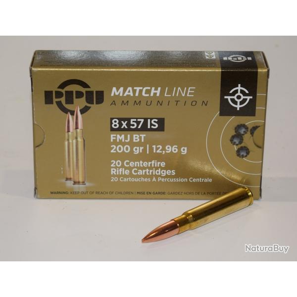 1 boite de 20 cartouches Partizan  de calibre 8x57IS match 200 grains  FMJ