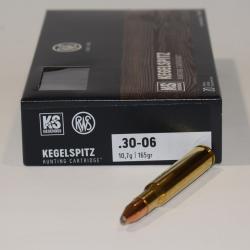1 Boite de 20 Cartouches RWS Calibre 30-06, KS 165 Grains, 10,7 grammes