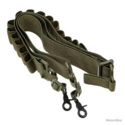 BRETELLE AVEC CARTOUCHIÈRE POUR MUNITIONS DE CALIBRE 12 - VERT - LIVRAISON GRATUITE