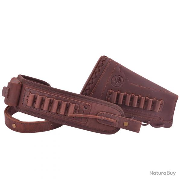 BRETELLE ET BUSC 22LR 17HMR ETC - MARRON - DROITIER - LIVRAISON GRATUITE