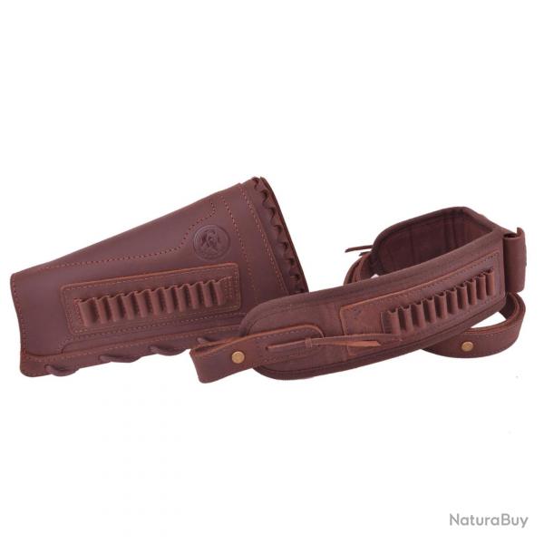 BRETELLE ET BUSC 22LR 17HMR ETC - MARRON - GAUCHER - LIVRAISON GRATUITE