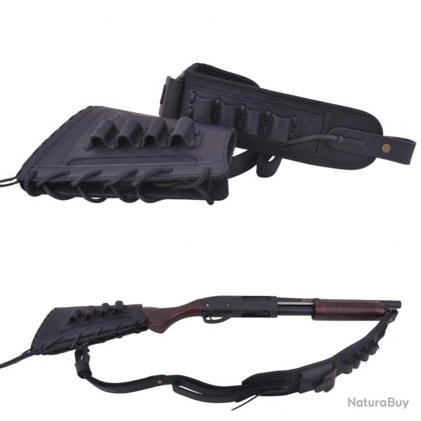 BRETELLE + BUSC CALIBRE 12 - NOIR - DROITIER - LIVRAISON GRATUITE