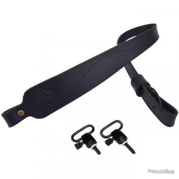 BRETELLE EN CUIR + GRENADIRES - NOIR - LIVRAISON GRATUITE