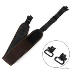 BRETELLE POUR FUSIL OU CARABINE EN NÉOPRÈNE MARRON - LIVRAISON GRATUITE
