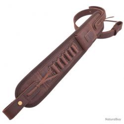 BRETELLE EN CUIR AVEC CARTOUCHIÈRE .357 30-30 .38 - MARRON - LIVRAISON GRATUITE