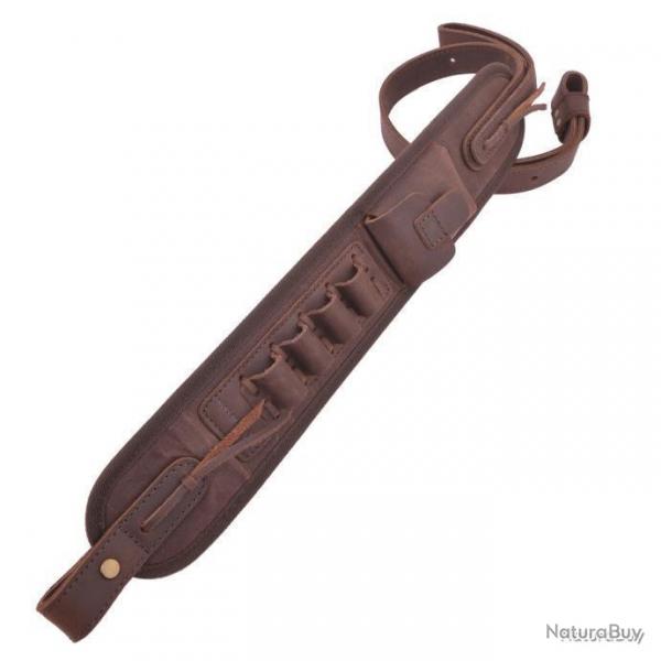 SANGLE EN CUIR AVEC CARTOUCHIRE CALIBRE 20 - MARRON - LIVRAISON GRATUITE