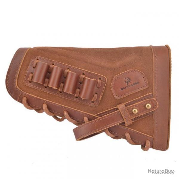 BUSC EN CUIR VRITABLE - .308 30-06 - GAUCHER - MARRON - LIVRAISON GRATUITE