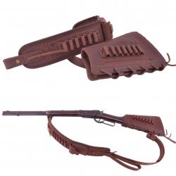 BUSC ET BRETELLE .357 30-30 ETC - MARRON - GAUCHER - LIVRAISON GRATUITE