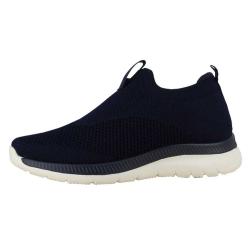Baskets femme sans lacets textile semelle pvc bleu marine