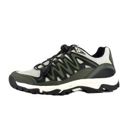 Baskets mixtes en textile et PU kaki noir beige