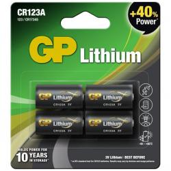 Pack 4 piles CR123A GP Batteries