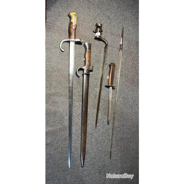 Lot baonnette berthier gras couteau de tranche divers 1 euro sans prix de rserve