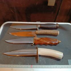 Lot de couteau de chasse artisanaux