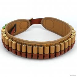 CARTOUCHIÈRE CALIBRE 20 EN CUIR ET TOILE - LIVRAISON GRATUITE