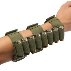 CARTOUCHIERE TACTIQUE POUR AVANT-BRAS 8 MUNITIONS CALIBRE 12 - VERT - LIVRAISON GRATUITE