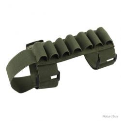 Cartouchière de crosse gaucher ou droitier - 7 munitions pour calibre 12 - vert - LIVRAISON GRATUITE