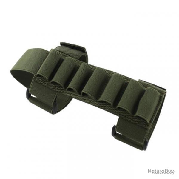 CARTOUCHIRE DE CROSSE GAUCHER OU DROITIER - 7 MUNITIONS POUR CALIBRE 12 - VERT - LIVRAISON GRATUITE