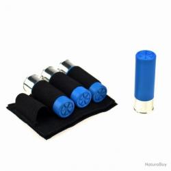 CARTOUCHIÈRE VELCRO 4 MUNITIONS CALIBRE 12 - NOIR - LIVRAISON GRATUITE