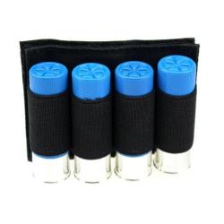 CARTOUCHIÈRE VELCRO 4 MUNITIONS CALIBRE 12 - NOIRE - LIVRAISON GRATUITE