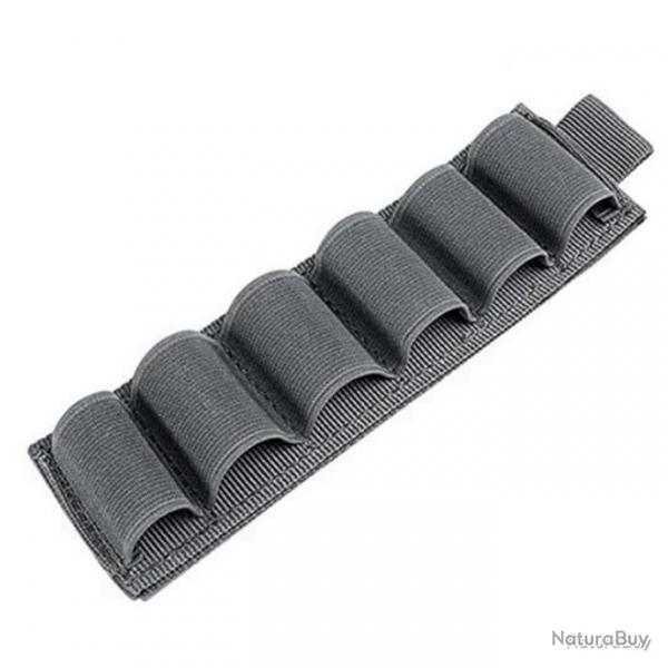 CARTOUCHIRE VELCRO 6 MUNITIONS CALIBRE 12 - GRIS - LIVRAISON GRATUITE