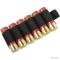CARTOUCHIÈRE VELCRO 6 MUNITIONS CALIBRE 16 - NOIR - LIVRAISON GRATUITE