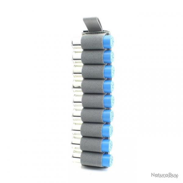 CARTOUCHIRE VELCRO 9 MUNITIONS CALIBRE 16 - GRIS - LIVRAISON GRATUITE