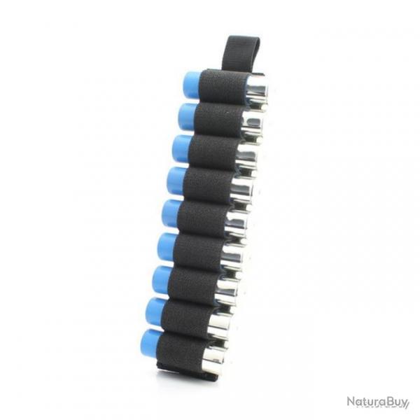 CARTOUCHIRE VELCRO 9 MUNITIONS CALIBRE 16 - NOIR - LIVRAISON GRATUITE