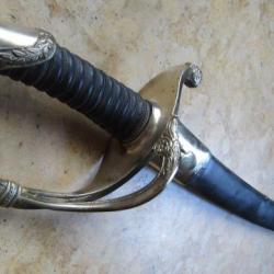 sabre infanterie officier 1821  atypique fourreau colonial remplacé zinc lame Solingen IS&C gravée