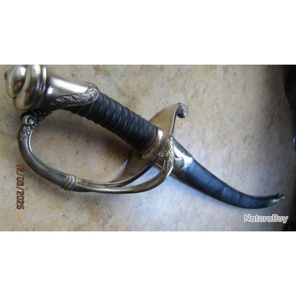 sabre infanterie officier 1821  atypique fourreau colonial remplac zinc lame Solingen IS&C grave