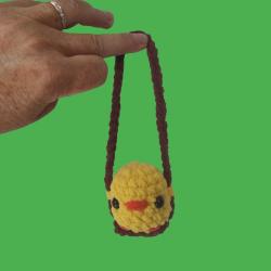 Poussin Rétroviseur Balançoire Amigurumi Crochet Peluche Jouet Fait Main Neuf * LIVRAISON GRATUITE *