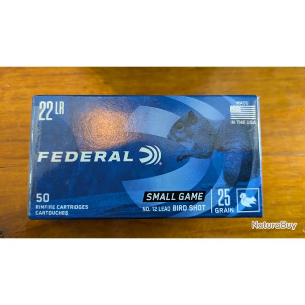 Fdral 22 lr grenaille 25 grain bote de 50 munitions