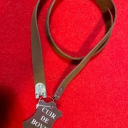 Bretelle cuir, neuve pour enrouleur automatique, pour robuste, ou idéal, Manufrance,marron.