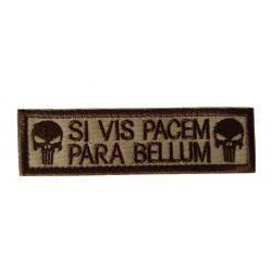 Patch - Punisher - SI VIS PACEM PARA BELLUM - Beige/TAN - velcro - Livraison gratuite