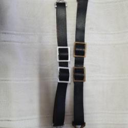 Lot de 2 Jugulaires de casque a pointe, 1 laiton + 1 fer gris   A25