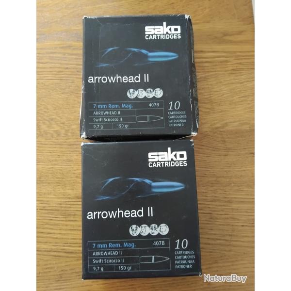 Balles Sako 2x 10 neuves 7 mm Rem