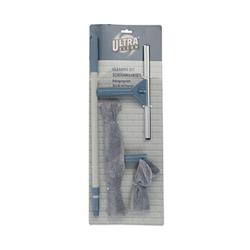Set de nettoyage vitre 4 pièces raclette éponge chiffon