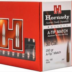 Ogives HORNADY 30 Cal 308 - 250grs A-TIP MATCH - 3092 - Boîte de 100