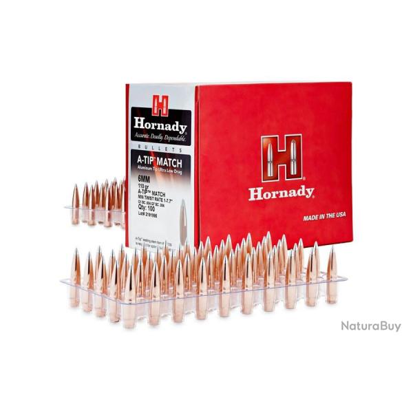 Ogives HORNADY 6mm .243 110grs A-TIP - 24531 - Bote de 100 units
