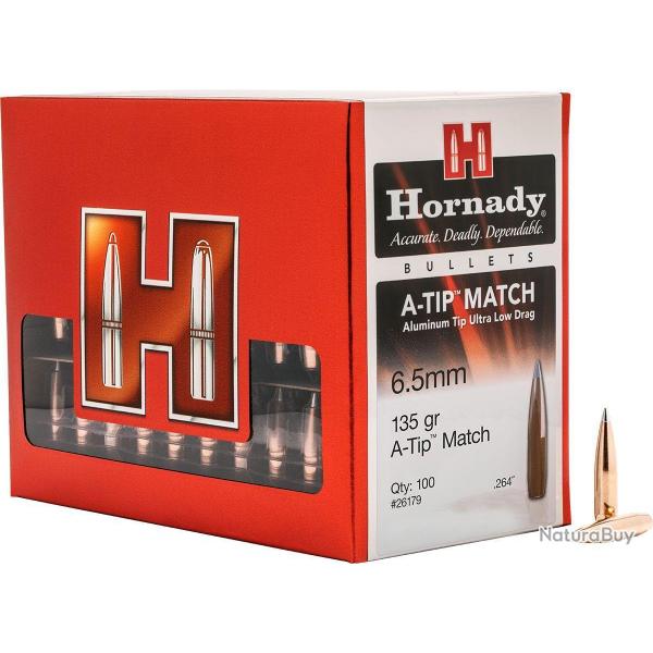 Ogives HORNADY 6.5MM .264 135grs A-TIP MATCH - 26179 -Bote de 100 units