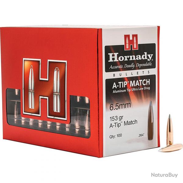 Ogives HORNADY 6.5MM .264 153grs A-TIP MATCH - 2638 -Bote de 100 units