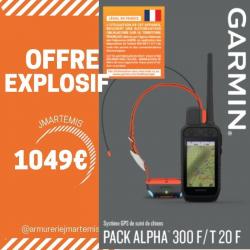OFFRE LIMITÉE - Garmin Alpha 300F avec un collier T20F + 1 an ACUFA - Pack officiel France avec lice