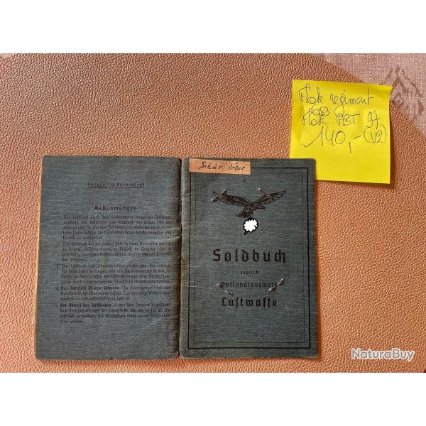 Soldbuch Luftwaffe numro 23 Flak