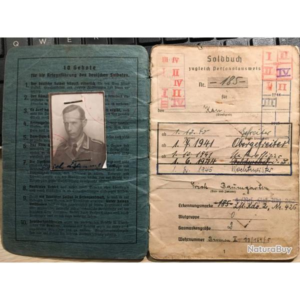 Soldbuch Luftwaffe numro 59 Afrika, Italie