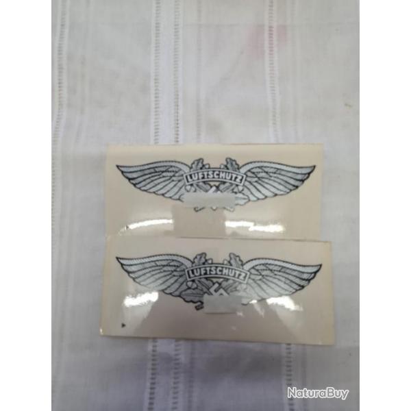 2 Autocollants pour casque Allemand WW2 Luftschutz  A25