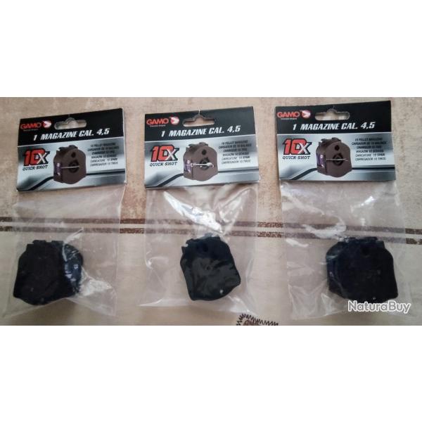 3 chargeurs 10 coups calibre 4,5 mm pour GAMO ARROW
