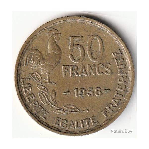 Pice de Monnaie France  50 francs G. Guiraud 1958 Rare R1